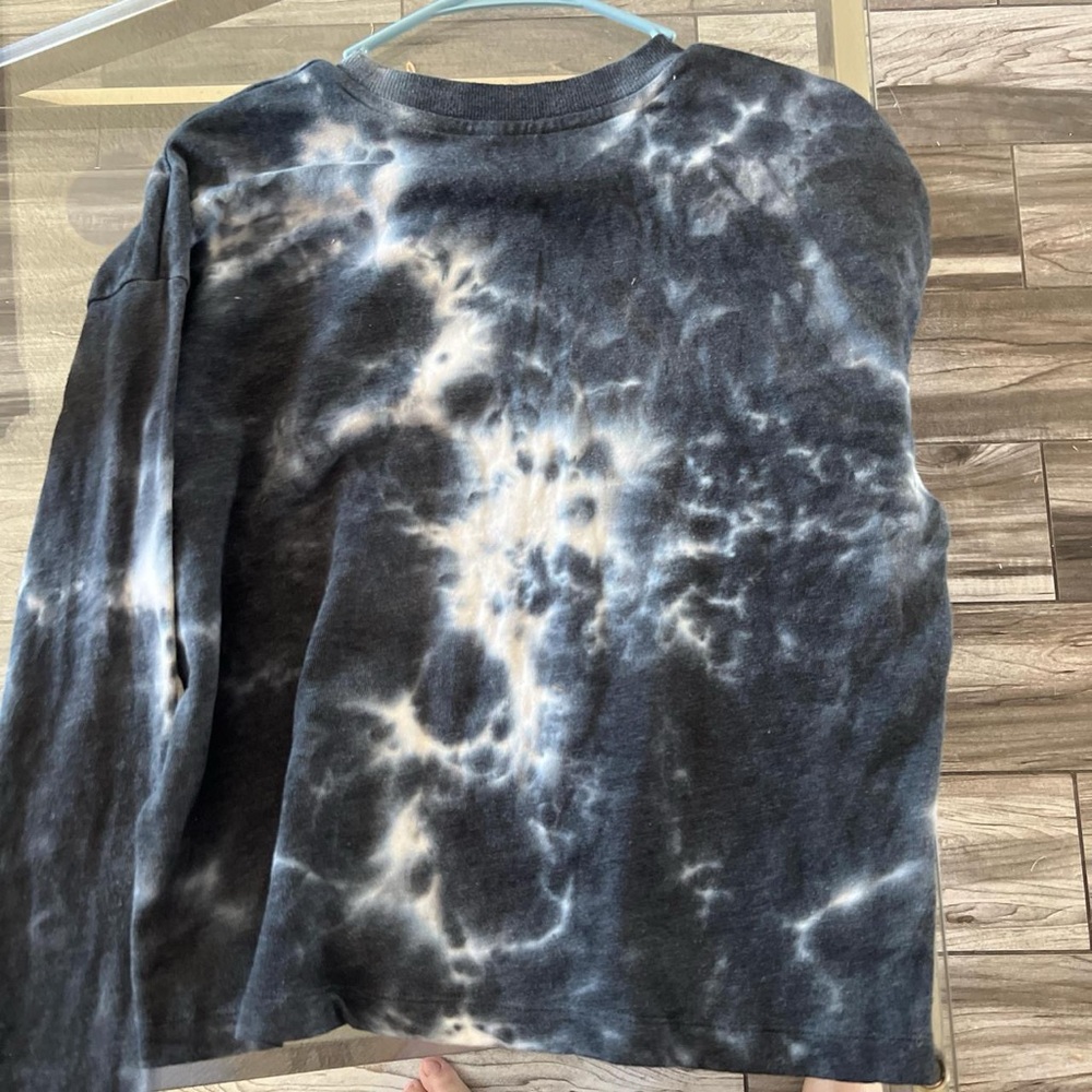 Black Tie-Dye Sweatshirt with Pink Skull - Picture 2 of 2